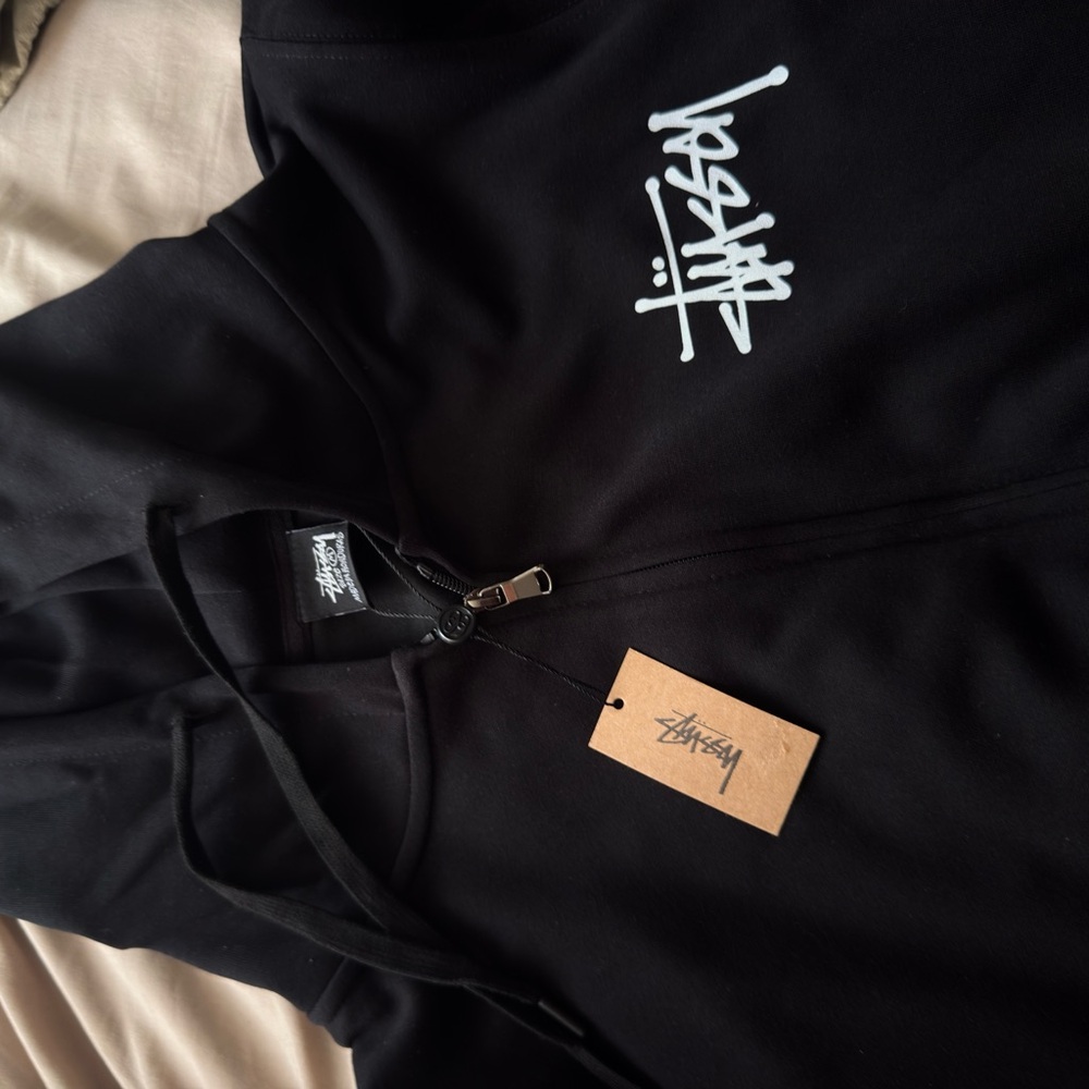 Stussy Black Jacket with White Logo - Picture 4 of 4